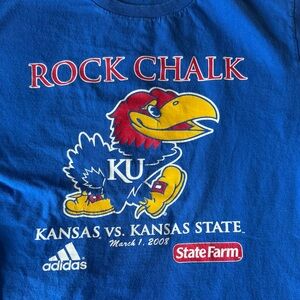 Adidas 2008 Jayhawks VS Wildcats college rival game. Classic KU blue Jayhawks.